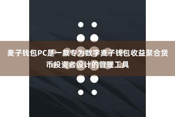 麦子钱包PC是一款专为数字麦子钱包收益聚合货币投资者设计的管理工具
