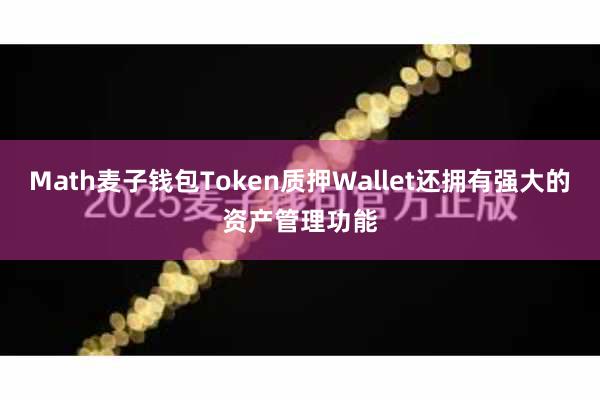 Math麦子钱包Token质押Wallet还拥有强大的资产管理功能